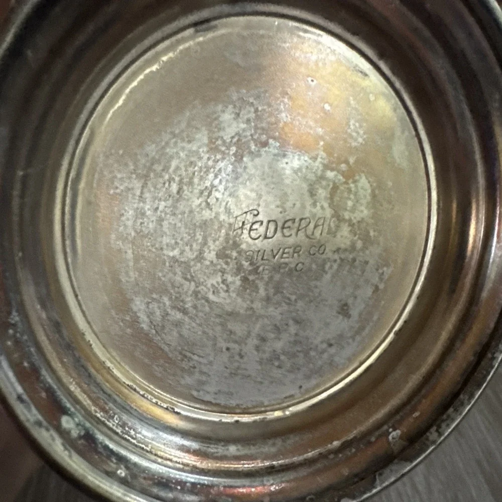 Vintage FEDERAL Silverplate on Copper COFFEE POT Patina